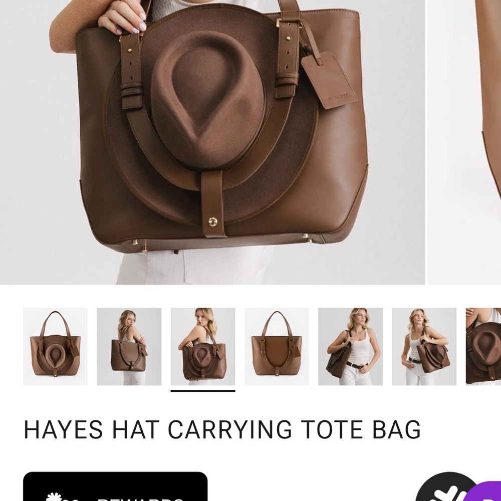 GIGI PIP Hayes Chocolate Hat Carrying Tote LEATHER NWT